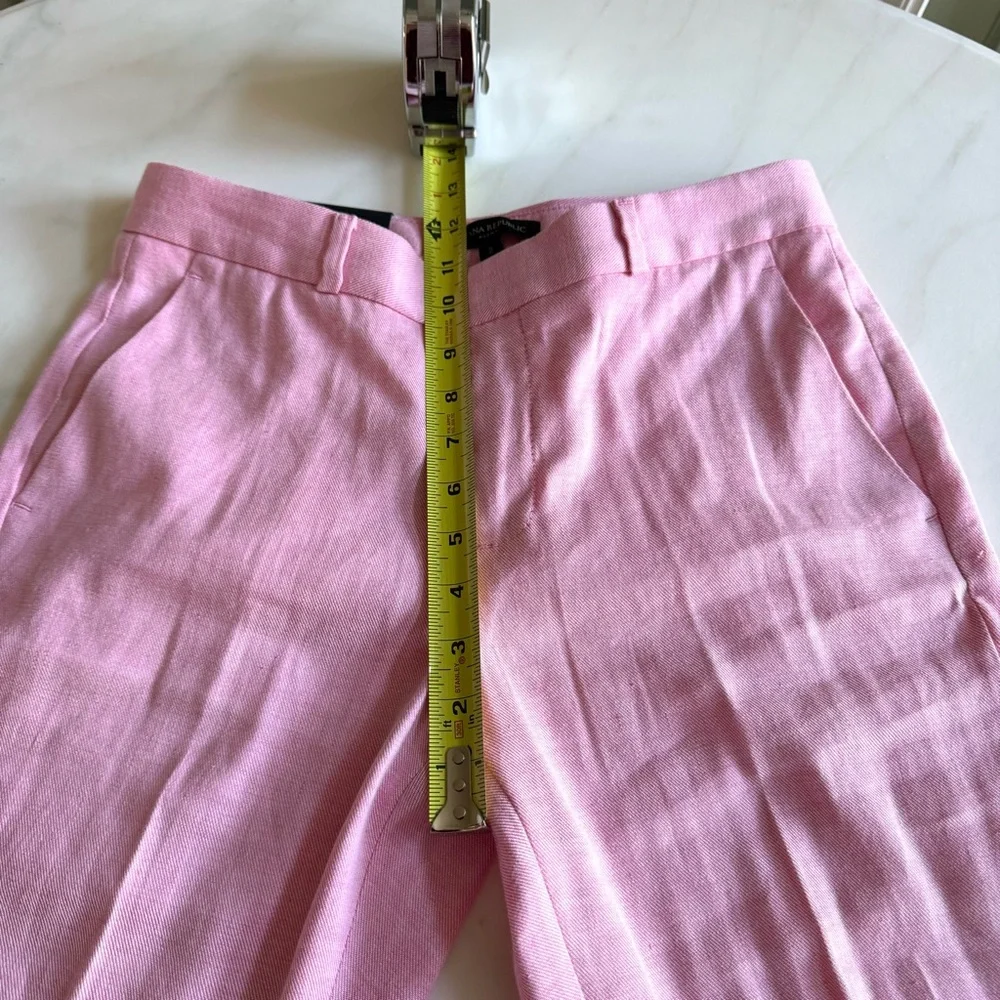 Banana Republic Avery Straight-Fit Linen-Cotton Classic Pink Sz 2
